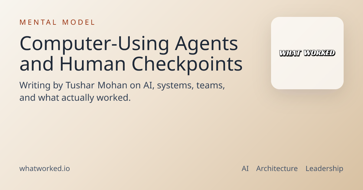 Computer-Using Agents and Human Checkpoints | WhatWorked.io